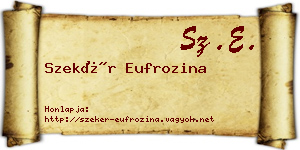 Szekér Eufrozina névjegykártya
